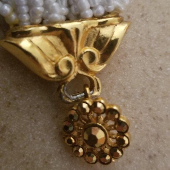 RARE VINTAGE STATEMENT RUNWAY JOSE MARIA BARRERA PEARL 28 STRANDS BEACH NECKLACE - Picture 12 of 14